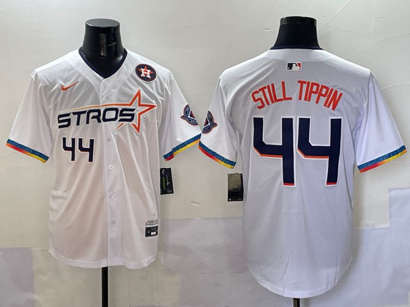 Men Houston Astros #44 Still Tippin White Four generations Joint Name 2025 Nike MLB Jersey style 32